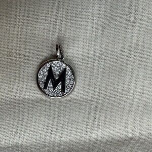 Swarovski “M” initial silver pendant